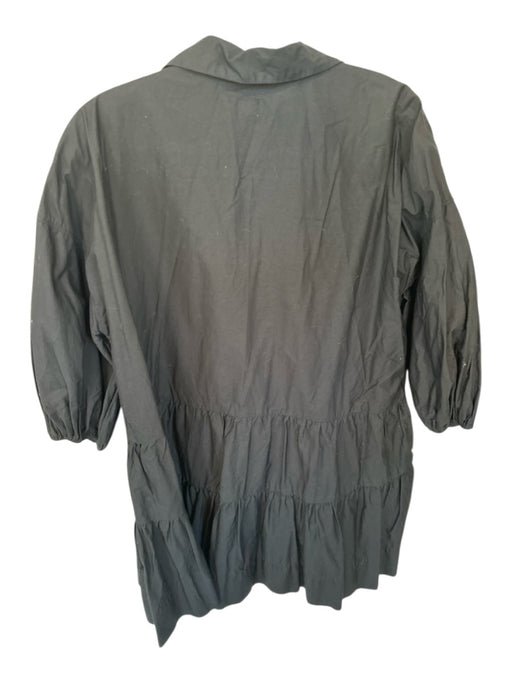 Free-est Size XS Black Cotton Long Balloon Sleeve Button Down Babydoll Dress Black / XS