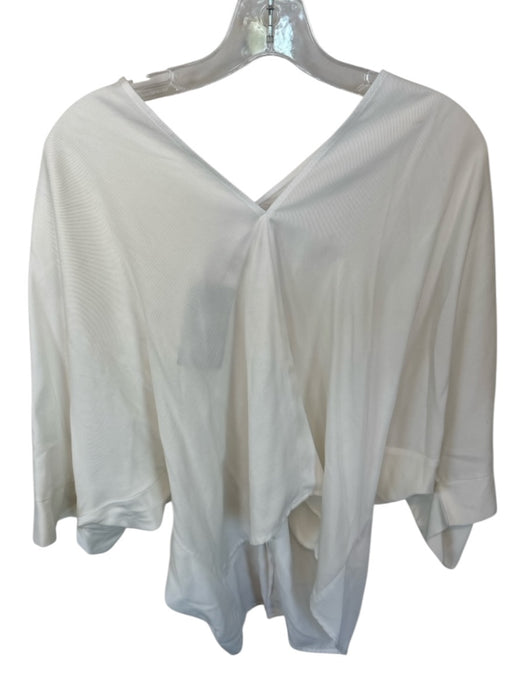 Natalie Busby Size XS/S White Tencel V Neck Top White / XS/S