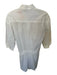 Vince Size S White Cotton Long Balloon Sleeve Button Down Attached Belt Dress White / S