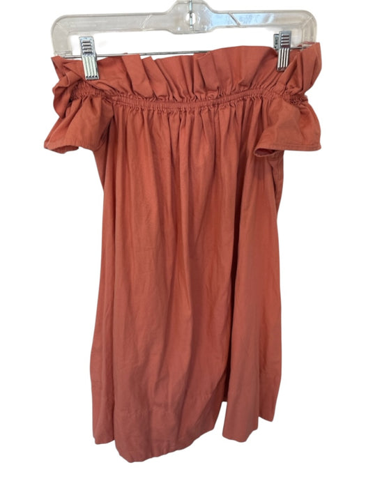 Free People Size XS Terracotta Cotton Off Shoulder Dress Terracotta / XS