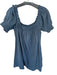 Free People Size XS Navy Cotton Off Shoulder Short Sleeve Lines Dress Navy / XS