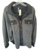 Free People Size S Charcoal & Black Cotton Blend Fuzzy Long Sleeve Jacket Charcoal & Black / S