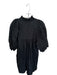 Never a Wallflower Size XS Black Cotton 3/4 Balloon Sleeve Ruffle Collar Dress Black / XS
