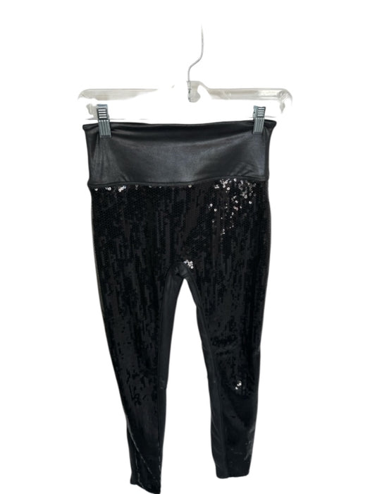 Spanx Size S Black Coated Sequins Elastic Waist Legging Leggings Black / S