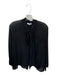 Parker Size XS Black Silk Long Sleeve neck tie Buttons Semi Sheer Top Black / XS