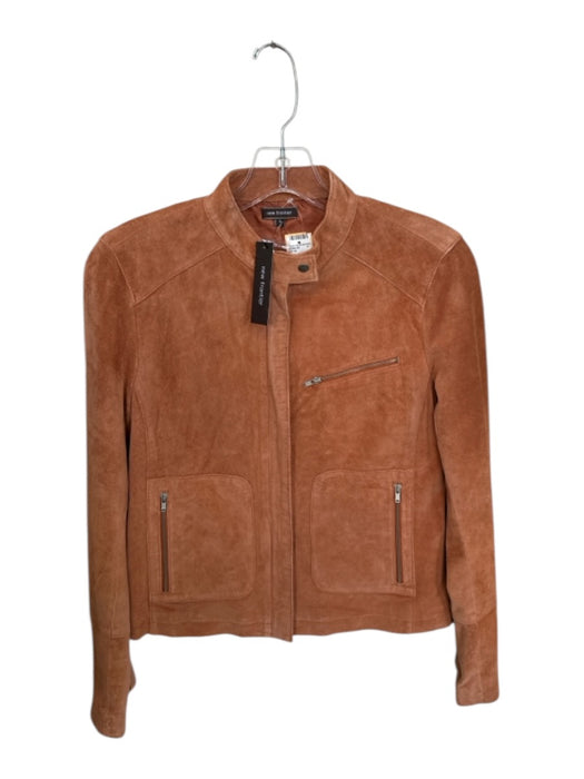 New Frontier Size S Terracotta Suede Long Sleeve Full ZIp silver hardware Jacket Terracotta / S