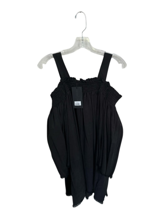 Kendall + Kylie Size S Black Tencel Long Sleeve Shoulder Cut Out Dress Black / S