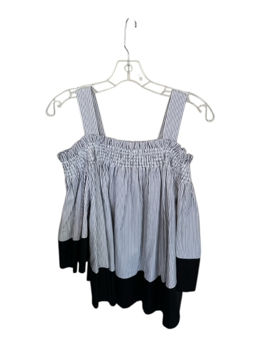 Kendall + Kylie Size XS Black & White Cotton Blend Long Bell Sleeve Striped Top Black & White / XS