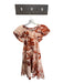 Marie Oliver Size S Peach & Red Cotton Short Sleeve Flowers V Neck Dress Peach & Red / S