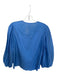 Diane Von Furstenberg Size 8 Cornflower Blue Cotton & Silk Pleat Detail Top Cornflower Blue / 8
