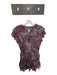 Misa Size S Purple & Teal Polyester Flutter Sleeves Floral Elastic Waist Dress Purple & Teal / S