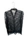 Red Valentino Size Est S/M Black Lace Sheer Long Sleeve Button Down Top Black / Est S/M