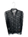 Red Valentino Size Est S/M Black Lace Sheer Long Sleeve Button Down Top Black / Est S/M