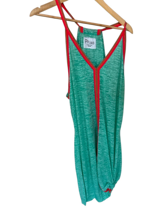 Pitusa Size M/L Teal & Red Racerback Burnout Maxi Dress Teal & Red / M/L