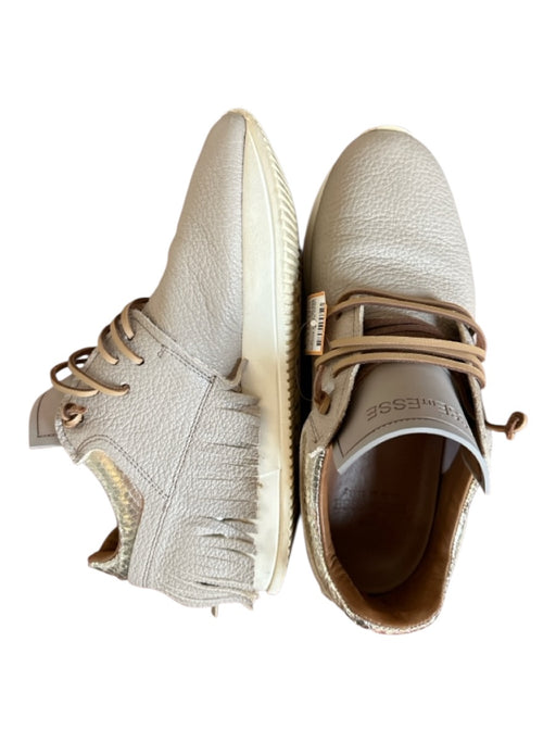 Esse Ut Esse Shoe Size 37 Mushroom Leather Snake Skin Detail Fringe Sneakers Mushroom / 37