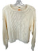 Free People Size XS Cream Cotton Blend Long Sleeve Chunky Knit Cropped Sweater Cream / XS