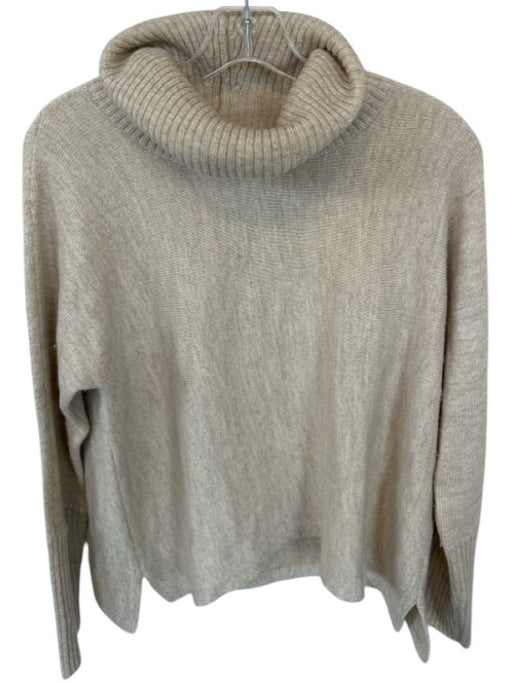 Eileen Fisher Size S Oatmeal Wool Blend Turtleneck Long Sleeve Sweater Oatmeal / S