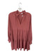 Amanda Uprichard Size S Terracotta Polyester Long V Neck Ruffle collar Dress Terracotta / S