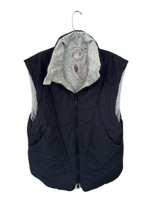 FP Movement Size S Black & Gray Nylon Blend Lined Puffer Vest Athletic Jacket Black & Gray / S