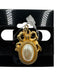 Christian Dior Ivory Pearl & Gold Tone Metal & Faux Pearl Bow Logo Pendant Ivory Pearl & Gold Tone