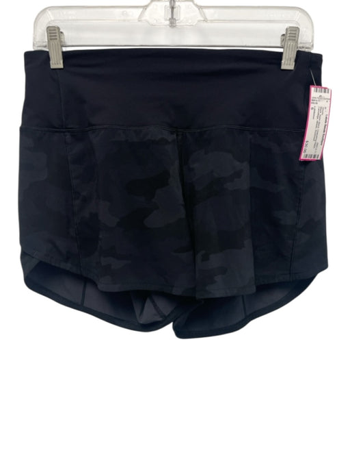 Lululemon Size 6 Black Nylon Blend Drawstring Waist Camoflage Athletic Shorts Black / 6