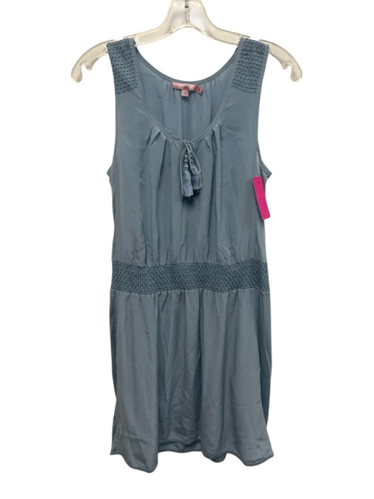 Calypso St. Barth Size S Light Blue Silk Sleeveless Smocked Waist Mini Dress Light Blue / S