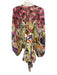 Alexis Size M Green, Pink, Multi Polyester Long puff sleeve Pixel Buttons Dress Green, Pink, Multi / M