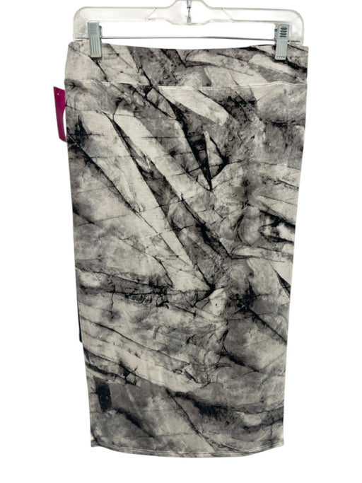 Helmut Lang Size S Gray & White Viscose & Elastane Elastic Waist Leg Slit Skirt Gray & White / S