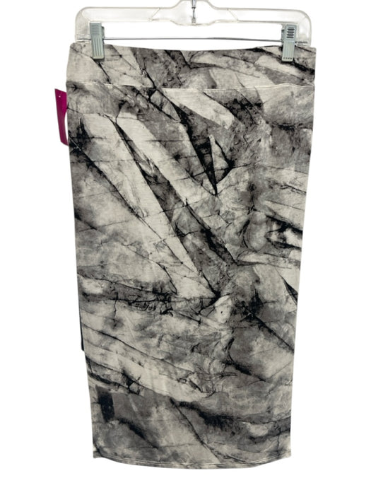 Helmut Lang Size S Gray & White Viscose & Elastane Elastic Waist Leg Slit Skirt Gray & White / S