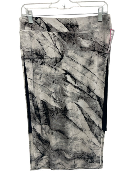 Helmut Lang Size S Gray & White Viscose & Elastane Elastic Waist Leg Slit Skirt Gray & White / S
