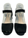 Prada Shoe Size 37.5 Black Suede Peep Toe Ankle Buckle silver hardware Sandals Black / 37.5
