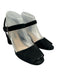 Prada Shoe Size 37.5 Black Suede Peep Toe Ankle Buckle silver hardware Sandals Black / 37.5