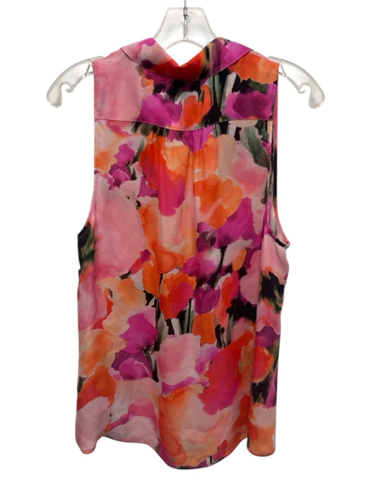 Haute Hippie Size S Pink, Orange, Green Silk Sleeveless Abstract Print Top Pink, Orange, Green / S