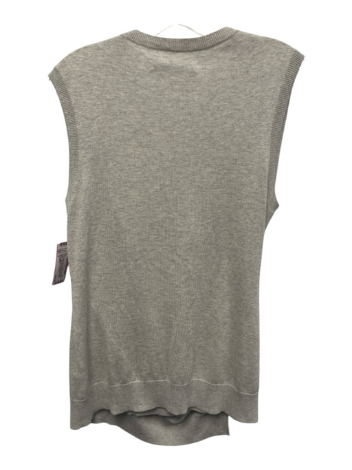 ALLSAINTS Size 6 Gray Silk & Cotton Sleeveless Wrap Detail Knit Sweater Top Gray / 6