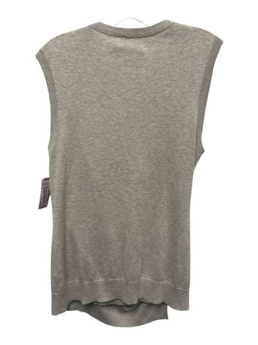 ALLSAINTS Size 6 Gray Silk & Cotton Sleeveless Wrap Detail Knit Sweater Top Gray / 6