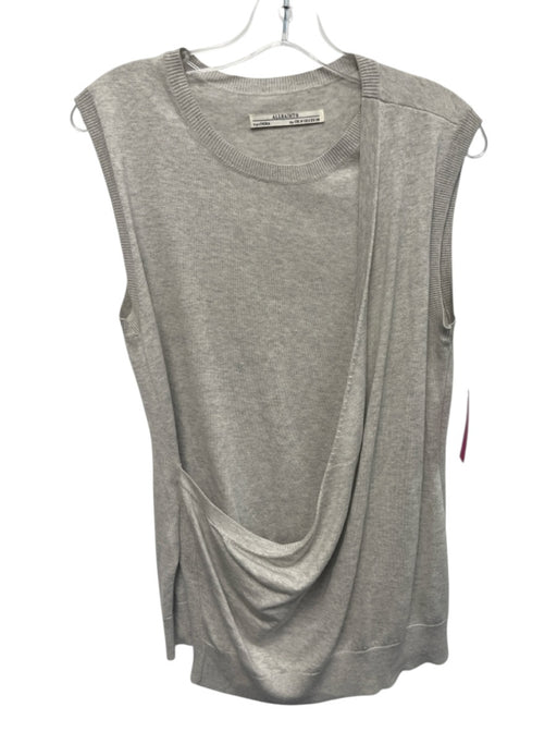 ALLSAINTS Size 6 Gray Silk & Cotton Sleeveless Wrap Detail Knit Sweater Top Gray / 6