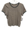 Mother Size M Gray, Pink, Yellow Cotton Short Sleeve Stripe Crew Neck Top Gray, Pink, Yellow / M