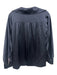 Vince Size XS Dark Blue Silk Long Sleeve Collar Split V neck Top Dark Blue / XS
