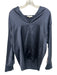 Vince Size XS Dark Blue Silk Long Sleeve Collar Split V neck Top Dark Blue / XS