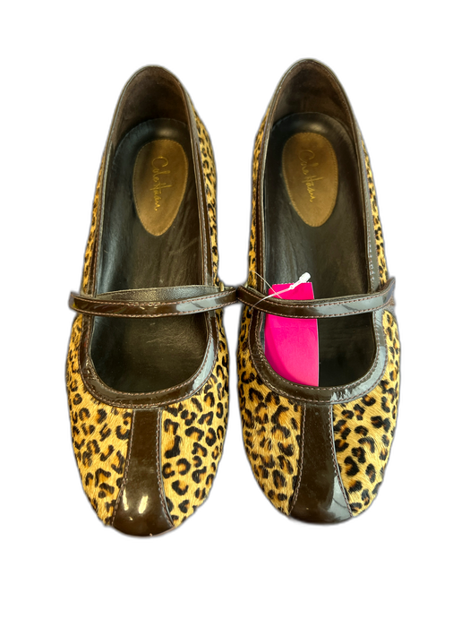 Cole Haan Shoe Size 6.5 Brown Calf hair Almond Toe Mary Jane Velcro Shoes Brown / 6.5