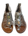 Sam Edelman Shoe Size 6.5 Gray & Brown Leather Metallic Open Toe Stone Shoes Gray & Brown / 6.5