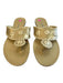 Jack Rogers Shoe Size 9 Gold Rubber Jelly Whipstitch Thong Strap Sandal Shoes Gold / 9