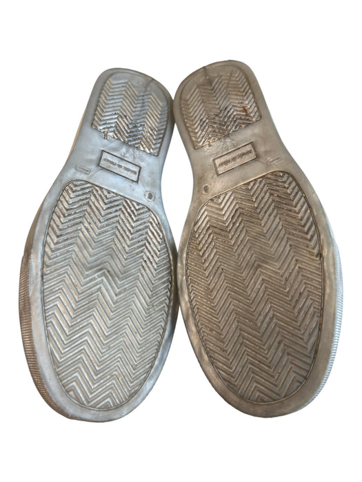Valentino Shoe Size 8 Metallic Leather Round Toe Logo on Sides Sneaker Shoes Metallic / 8