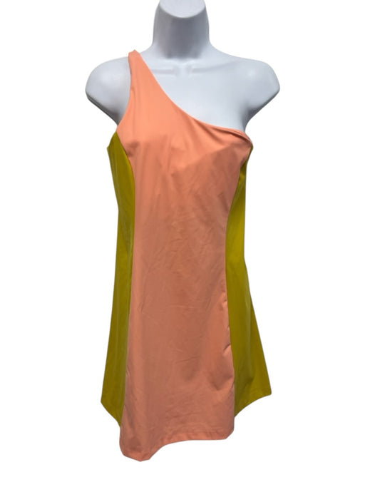 Outdoor Voices Size M Orange & Yellow Nylon Blend Sleeveless One Shoulder Dress Orange & Yellow / M