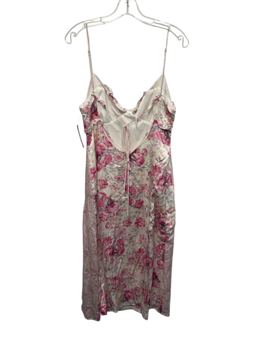 For Love & Lemons Size L Pink & White Ecovero Blend Sleeveless Ruffles Dress Pink & White / L