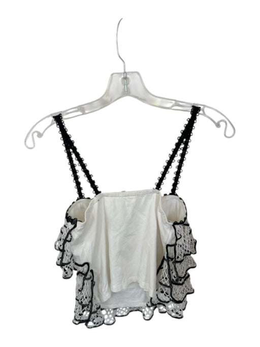Anthropologie Size XS black and white Cotton Blend ruffles Net Top black and white / XS