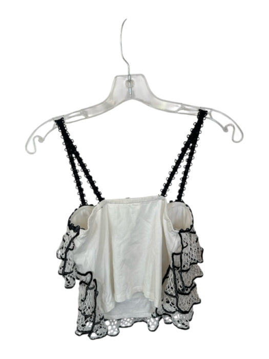 Anthropologie Size XS black and white Cotton Blend ruffles Net Top black and white / XS