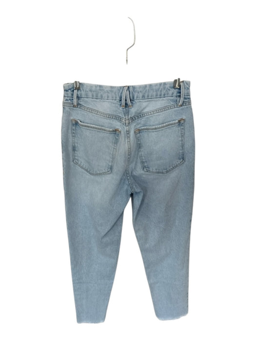 Good American Size 0 Light Wash Cotton Blend Denim Raw Hem Straight Jeans Light Wash / 0