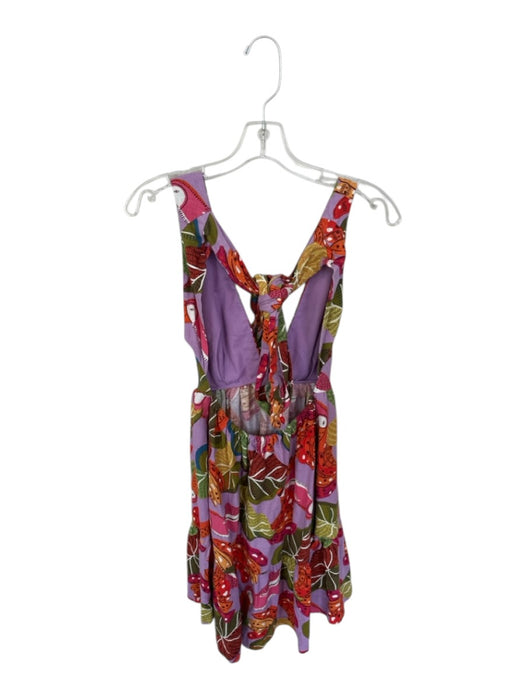 House of Harlow 1960 Size XS Multi Linen Blend Parrot Fruit & Abstract Dress Multi / XS