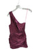 Ramy Brook Size Small Pink Cheetah One Shoulder Side Zip Pleated Dress Pink / Small